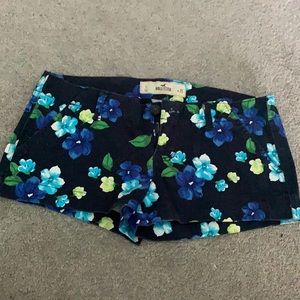 Navy, blue, yellow, green floral Hollister shorts